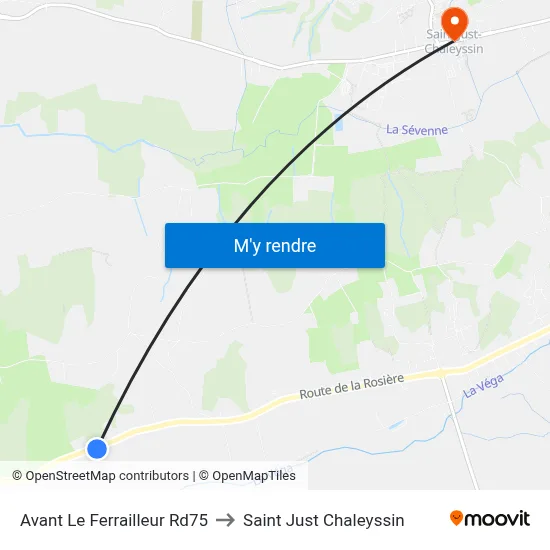 Avant Le Ferrailleur Rd75 to Saint Just Chaleyssin map