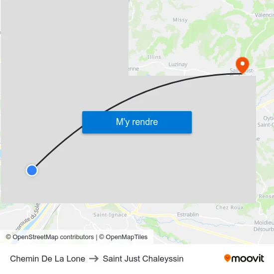 Chemin De La Lone to Saint Just Chaleyssin map