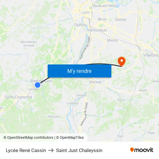 Lycée René Cassin to Saint Just Chaleyssin map