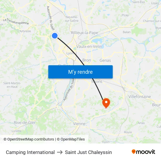 Camping International to Saint Just Chaleyssin map