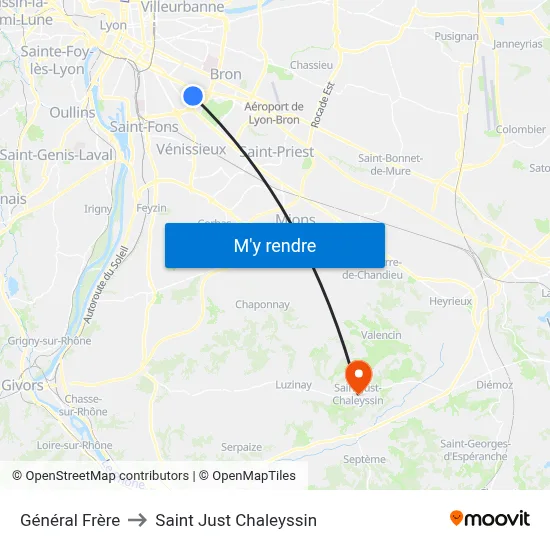 Général Frère to Saint Just Chaleyssin map