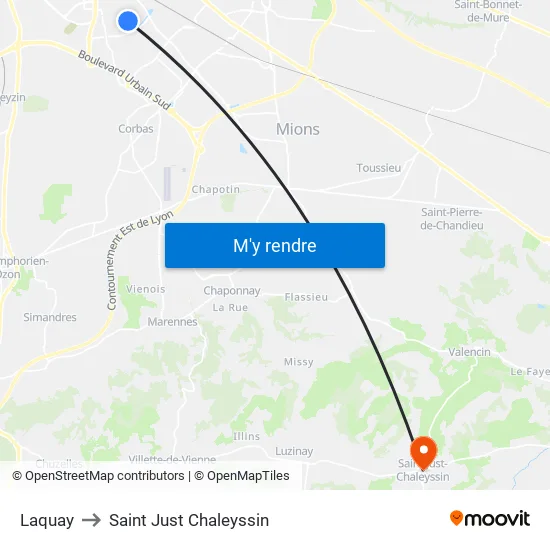 Laquay to Saint Just Chaleyssin map