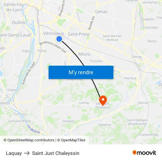 Laquay to Saint Just Chaleyssin map