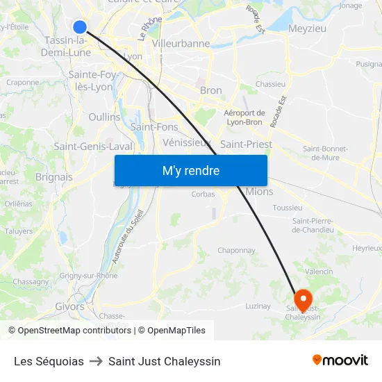 Les Séquoias to Saint Just Chaleyssin map
