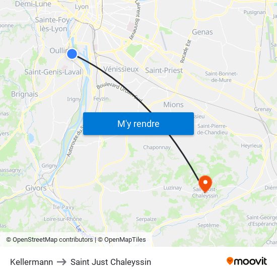 Kellermann to Saint Just Chaleyssin map