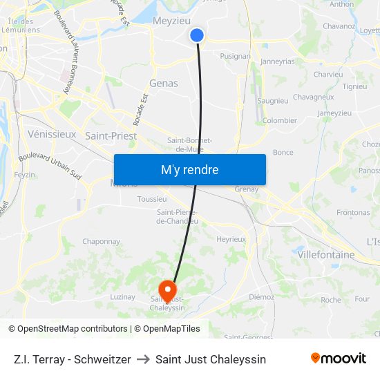 Z.I. Terray - Schweitzer to Saint Just Chaleyssin map