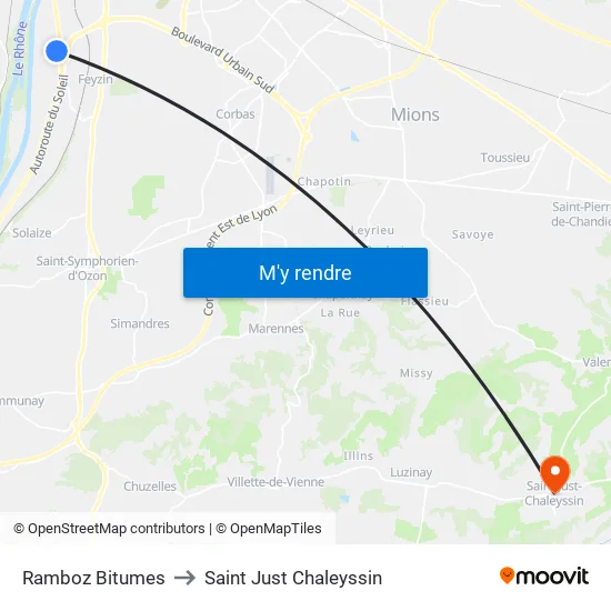 Ramboz Bitumes to Saint Just Chaleyssin map
