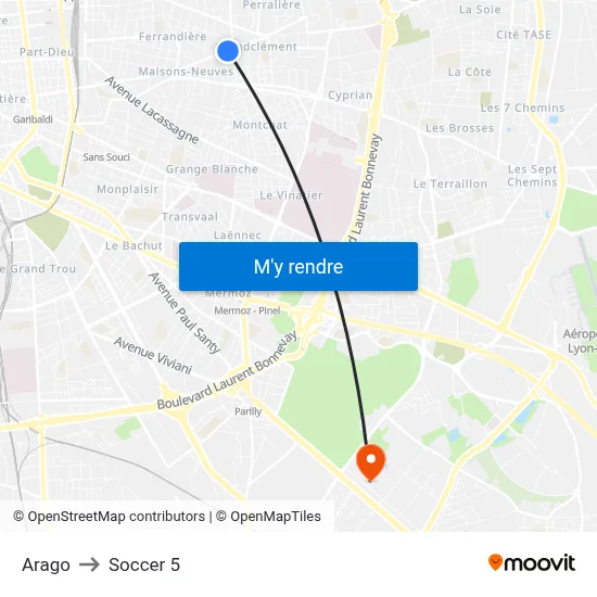 Arago to Soccer 5 map