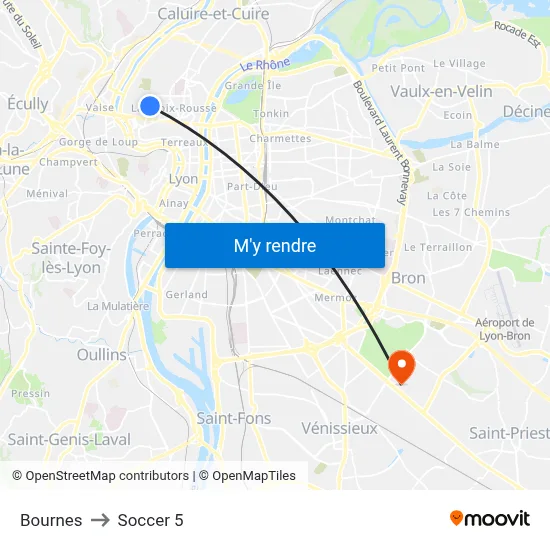 Bournes to Soccer 5 map