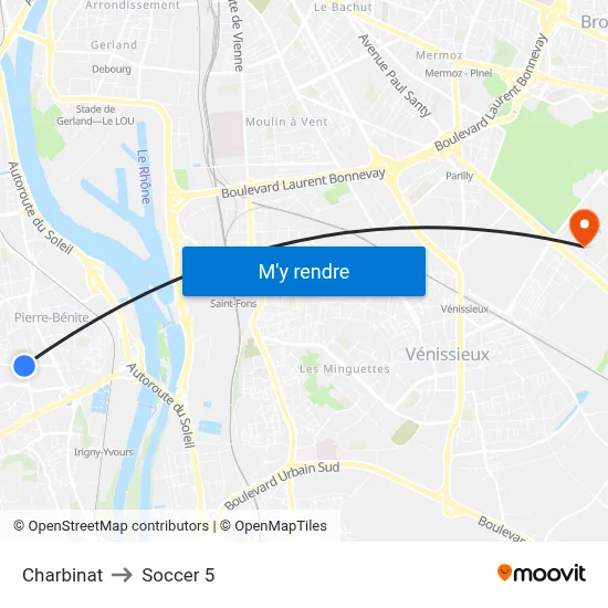 Charbinat to Soccer 5 map