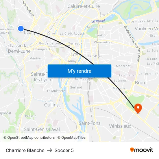 Charrière Blanche to Soccer 5 map