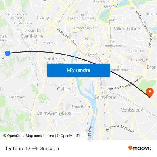 La Tourette to Soccer 5 map