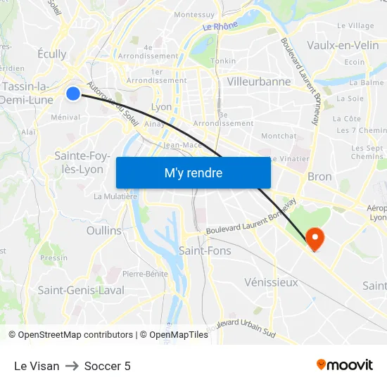 Le Visan to Soccer 5 map