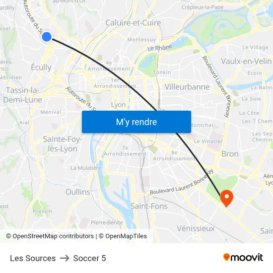 Les Sources to Soccer 5 map