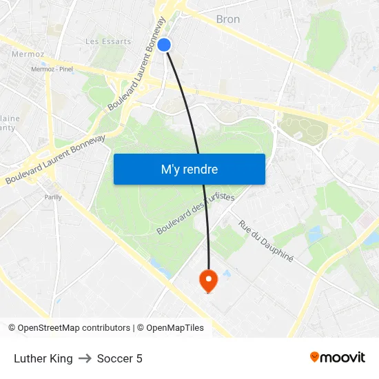 Luther King to Soccer 5 map