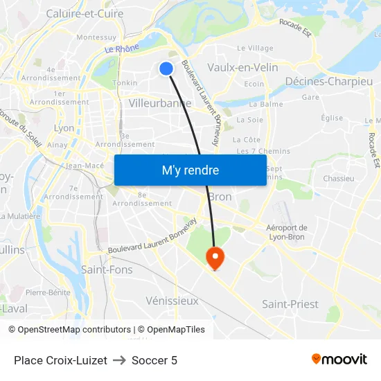 Place Croix-Luizet to Soccer 5 map