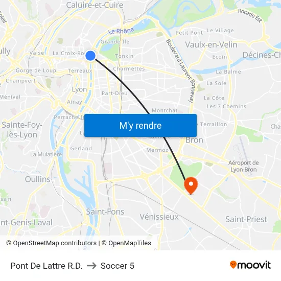 Pont De Lattre R.D. to Soccer 5 map