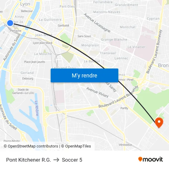 Pont Kitchener R.G. to Soccer 5 map