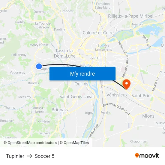 Tupinier to Soccer 5 map