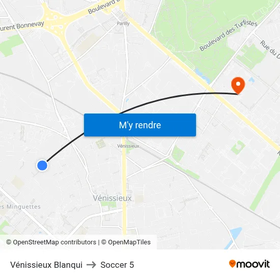 Vénissieux Blanqui to Soccer 5 map