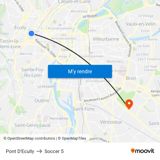 Pont D'Ecully to Soccer 5 map