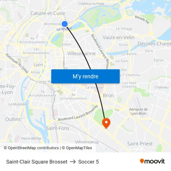 Saint-Clair Square Brosset to Soccer 5 map
