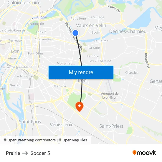 Prairie to Soccer 5 map