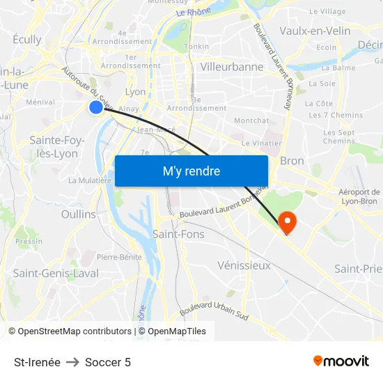 St-Irenée to Soccer 5 map