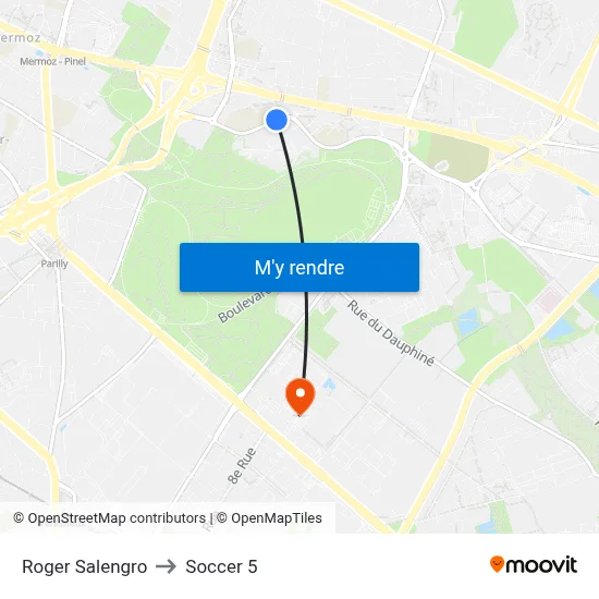 Roger Salengro to Soccer 5 map