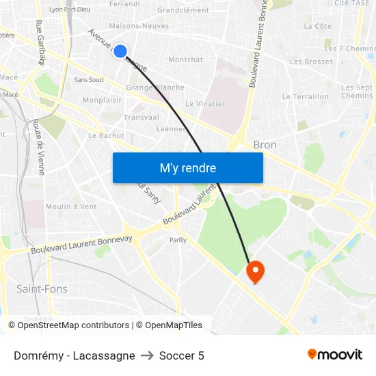 Domrémy - Lacassagne to Soccer 5 map