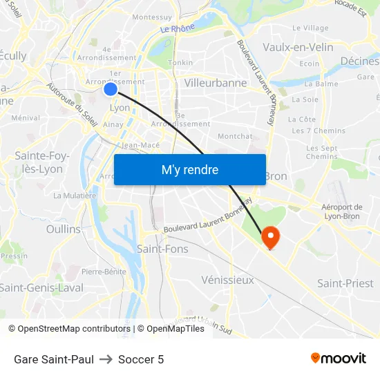 Gare Saint-Paul to Soccer 5 map