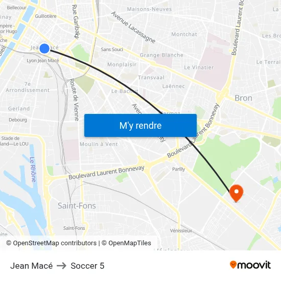 Jean Macé to Soccer 5 map