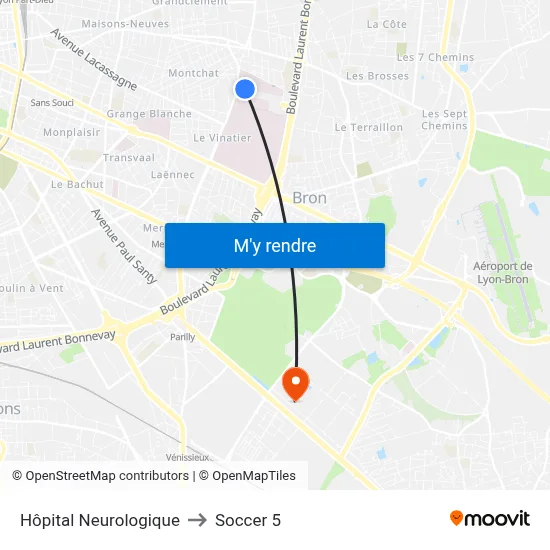 Hôpital Neurologique to Soccer 5 map