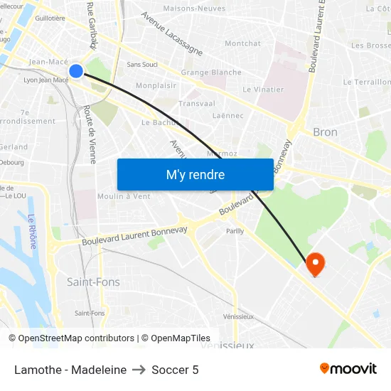 Lamothe - Madeleine to Soccer 5 map