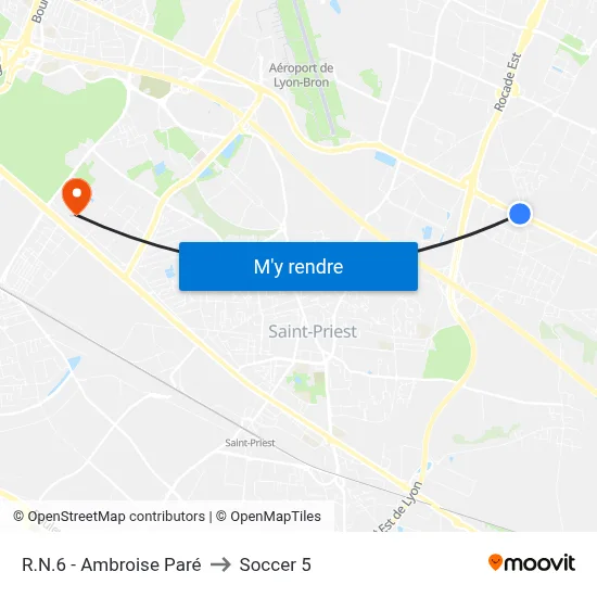 R.N.6 - Ambroise Paré to Soccer 5 map