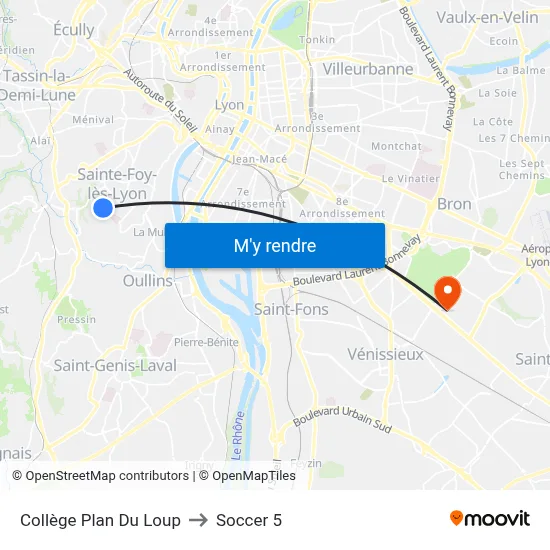 Collège Plan Du Loup to Soccer 5 map