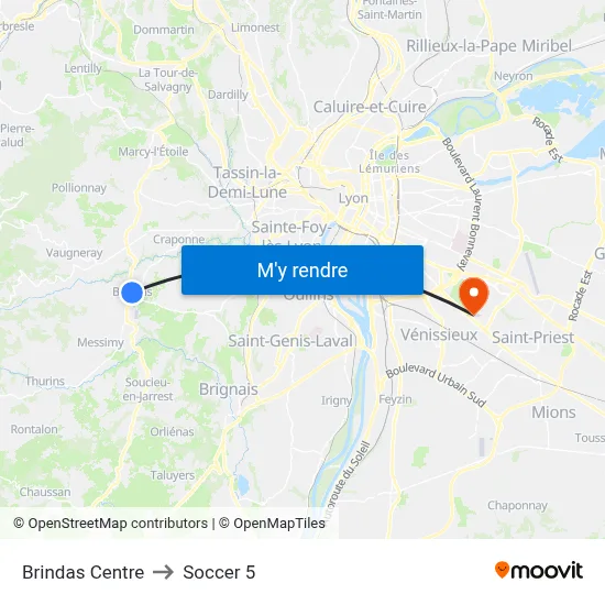 Brindas Centre to Soccer 5 map