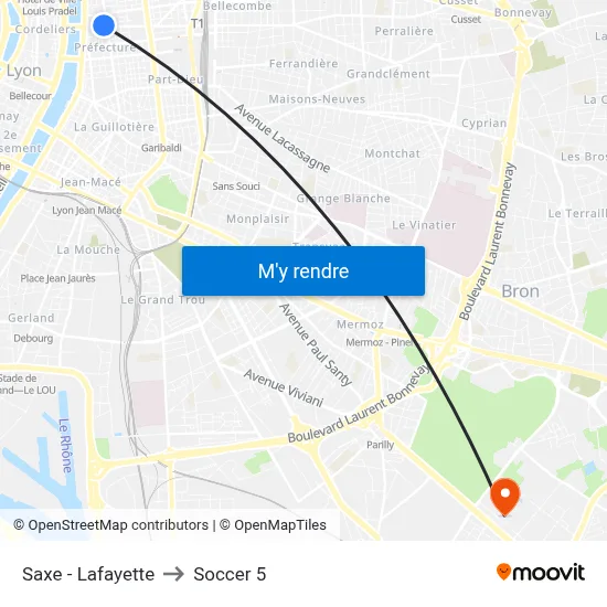Saxe - Lafayette to Soccer 5 map