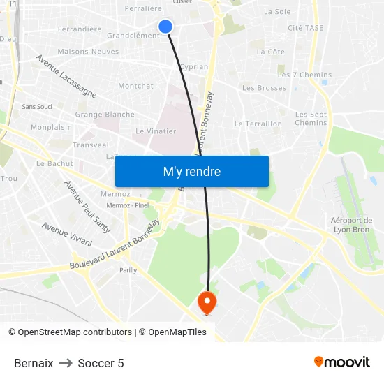 Bernaix to Soccer 5 map