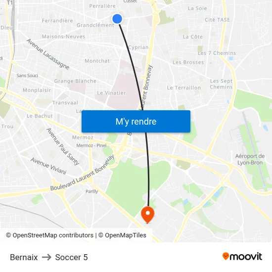 Bernaix to Soccer 5 map