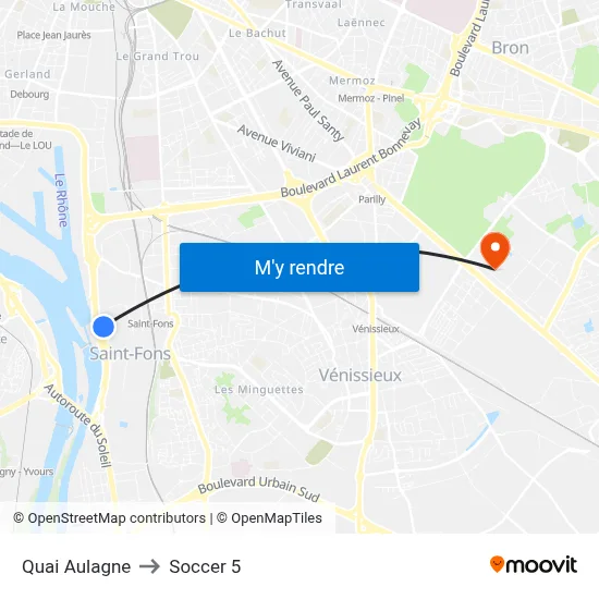 Quai Aulagne to Soccer 5 map