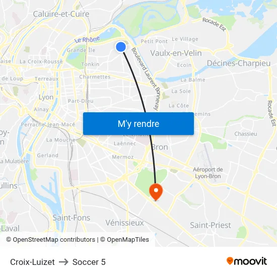 Croix-Luizet to Soccer 5 map
