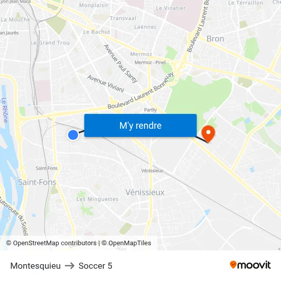 Montesquieu to Soccer 5 map
