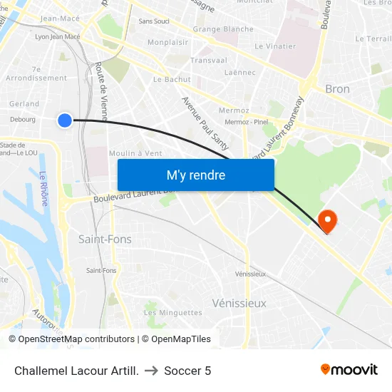 Challemel Lacour Artill. to Soccer 5 map