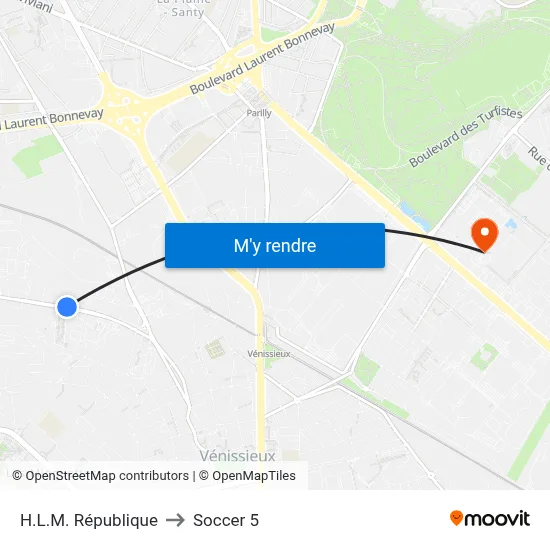 H.L.M. République to Soccer 5 map