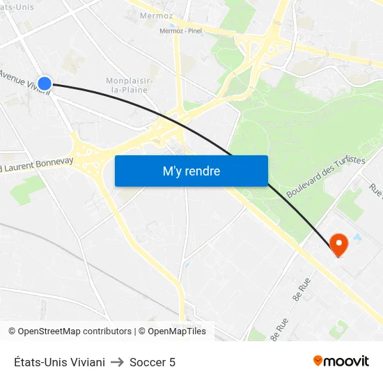 États-Unis Viviani to Soccer 5 map