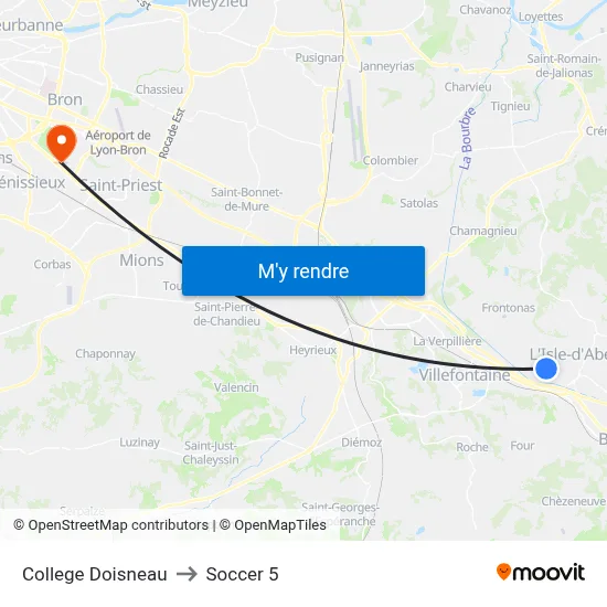 College Doisneau to Soccer 5 map