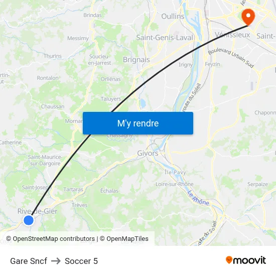 Gare Sncf to Soccer 5 map