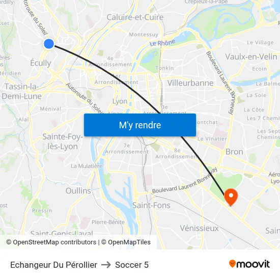 Echangeur Du Pérollier to Soccer 5 map