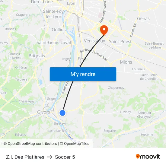 Z.I. Des Platières to Soccer 5 map